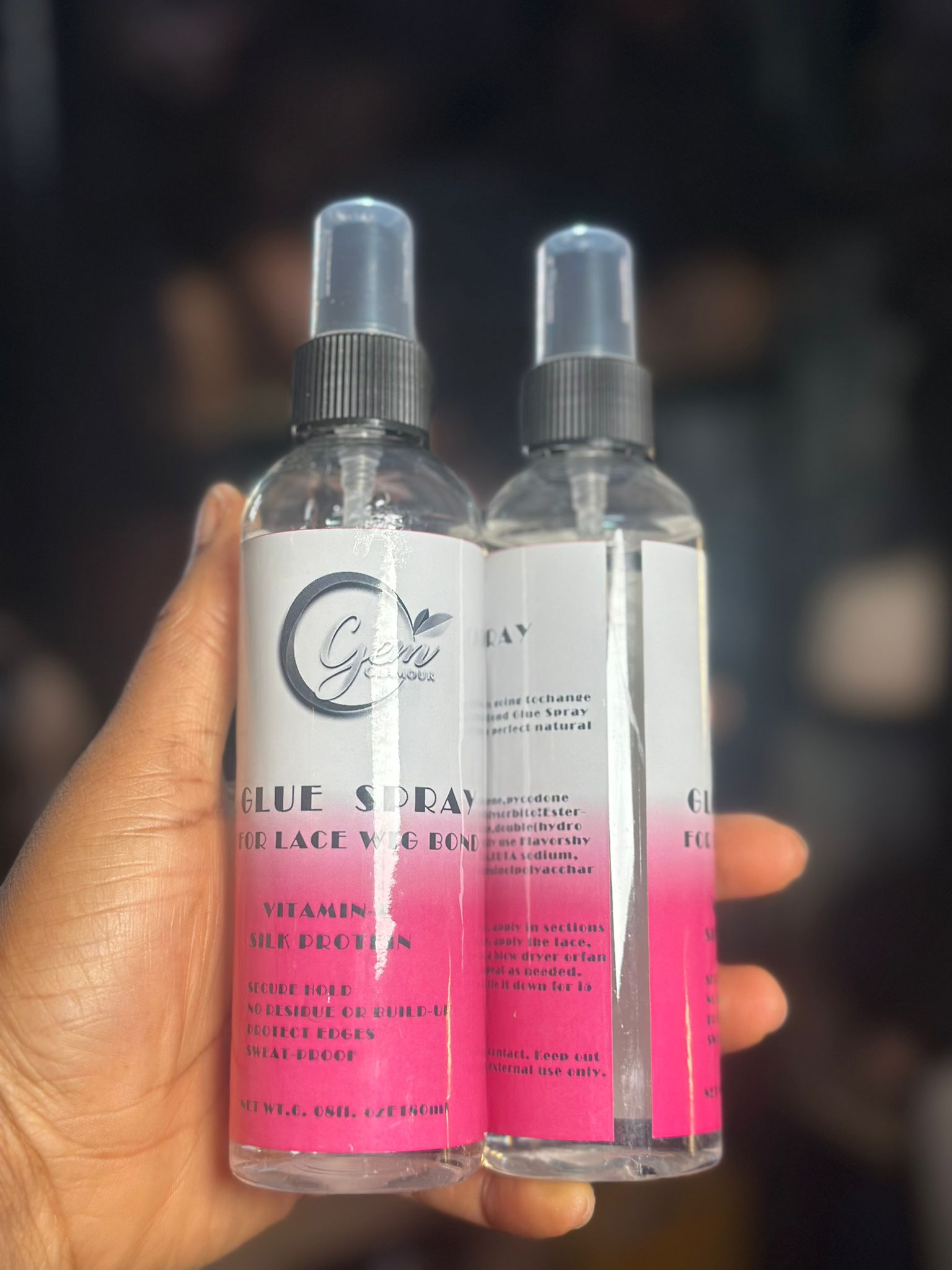 Glue spray lace glue bond